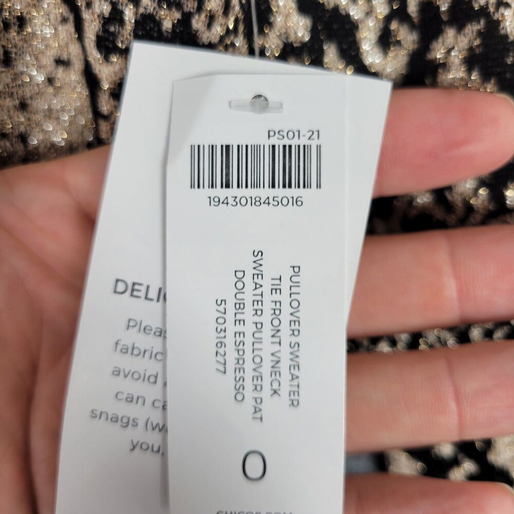 NWT CHICOS Python Print Tie Neck Long Sleeve Snak… - image 4